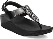 [FitFlop] Women's Fino Crystal-Mix T-Strap Sandals Wedge