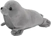 AUCOOMA 11.8" Plush Seal Stuffed Animal Grey Kawaii Seal Toy Hug Pillow Gifts for Kids