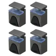 4 Pcs Glass Shelf Brackets, Zinc Alloy Glass Clamp for 7.5mm, Black