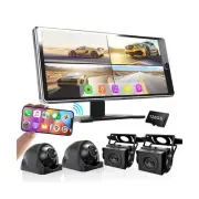 ASLONG 10.36" Wireless Apple CarPlay Screen for Car & 4K 4CH Dash Cam with An...