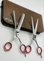 New 6" Professional Hair Cutting Scissors Thinning Razor Barber Shears Set Kit