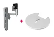 Atdec AWMS-4640 Single 460mm Monitor Arm + 400mm Post / 12kg (26.5lb) Flat Screen, 10kg (22lb) Curved Screen + Grommet Clamp Desk Fixing, Silver AWMS-4640-G-S