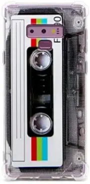 Case for Galaxy Note 9,with Reinforced Corners TPU Soft Bumper Retro Cassette Ta
