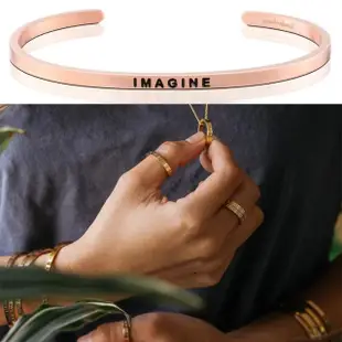 【MANTRABAND】美國悄悄話手環 Imagine 想像力 就是創造力 玫瑰金(悄悄話手環)