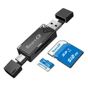 SD Card Reader, Dual Connector USB 2.0/USB-C Memory Card Reader Adapter, Comp...