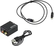 Digital To Analog Audio Converter Audio Cable Converter Digital Optical Coax To Analog L/R Adapter With Fiber Cable Black