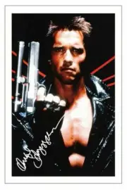 ARNOLD SCHWARZENEGGER THE TERMINATOR SIGNED PHOTO 6x4 PRINT AUTOGRAPH POSTER