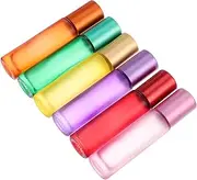 ELAYARD Set of 6 Glass Roller Bottles 10ml Essential Oil Bottles Roller Ball for Diy Aromatherapy Travel Dispensers
