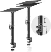 Clamp On Desktop Speaker Stand Holder Pair, Heavy Duty Audio Studio Monitor