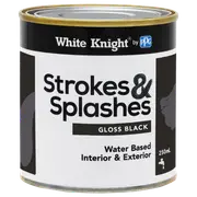 White Knight 250ml Black Gloss Strokes And Splashes Paint
