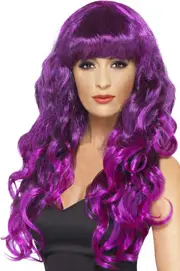 Glamour Siren Curly Purple and Black Wig