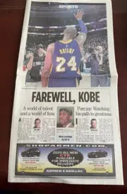 Kobe Bryant Death Hometown Sports Page - Philadelphia Inquirer - Jan 27, 2020