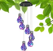Solar LED Wind Chime Light, Seven Color Wind Chimes, Wishing Bottle LED Lights, Color-Changing Wind Chime, Solar-Powered Wind Chime, Waterproof LED Wind Lights, Garden Decoration Wind Chime