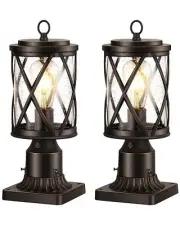 VIANIS Bronze Outdoor Lamp Post Light Fixture, 2 Pack Dusk to Dawn Outside Li...