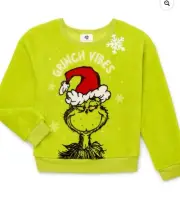 Dr. Seuss' The Grinch Vibes Girls Plush Woobie Pullover Sweatshirt, Sizes 14-16