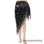 Triangle Sequins Bellydance Skirt Belly Dance Long Tassel Hip Scarf Outfits