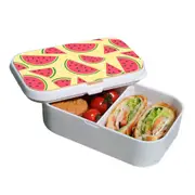 Lunch Box Food Container Snack Picnic Authentic Wood Strap Cutlery Watermelon