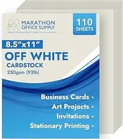 MOS Off White Cardstock Paper - 8.5" x 11" Heavy Card Stock (110 Sheets) - For Crafting Paper, Resume Paper, Business Cards, Invitations, Menus & Certificates - Smooth Finish, Printer-Friendly