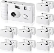 Treela 10 Pack Disposable Camera for Wedding 35mm Single Use Film Camera with Flash 27 Exposures 400 ISO Bulk Film Camera for Concert Travel Anniversary Birthday Party Supply Guest Gift (White Style)