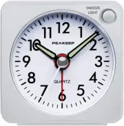Travel Alarm Clock Ultra Small, Battery with Snooze and Light, Silent Analog