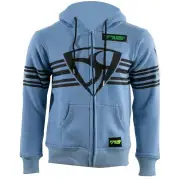 Shield Light Blue Zip Hoodie