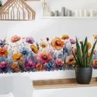 Electrostatic Painted Flowers Leaves Wall Sticker for Home Decor