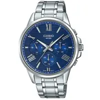 在飛比找森森購物網優惠-【CASIO 卡西歐】一般指針 時尚三眼男錶 不鏽鋼錶帶 黑