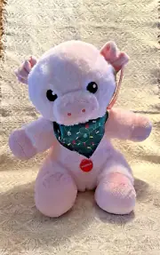 Pet Smart PINK PIG Xmas Bandana Plush Stuffed Squeak Toy 12" Soft NWT