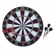 2-Sided Dartboard 15” Diameter Comes With 6 Darts -Garage Game Room Bar Man Cave