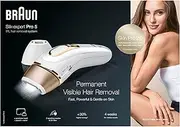 Braun IPL Silk Expert Pro 5 PL5124 Generation IPL, Permanent Visible Laser Hair Removal for Women and Men with Premium Pouch, Venus Razor and Precision Head, White and Gold