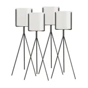 SOGA 4X 70cm Tripod Flower Pot Plant Stand with White Flowerpot Holder Rack Indoor Display