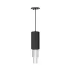 Alora Mood Bordeaux 4" LED Pendant, Clear Ribbed/Black/Clear PC - PD502204MBCR