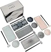 RAYCODED 25 pcs, Sushi Plate Set, Sets Serving Platters and Trays, Serving Trays for Entertaining, Serving Dishes, Sushi Set, Appetizer Plates, Sushi Plates, Rectangle Plates, Japanese Dinnerware Set