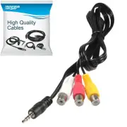 HQRP AUX 1/8" Male to 3 RCA Female Cable for Pioneer AVIC-D3 AVIC-X3 AVH-P5900DV