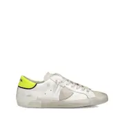 [Philippe Model] Philippe Model Prsx Leather Patchwork Low-top Sneakers 40 IT WHITE/YELLOW