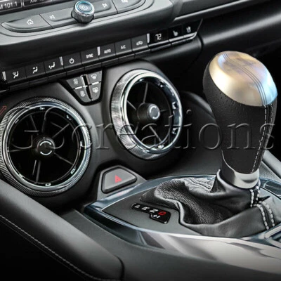 6th Gen Camaro Automatic Shift Knob & Boot With Light Grey Stitching