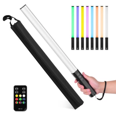RGB Handheld LED Light Wand Rechargeable Photography Light Stick w/ Remote + Bag
