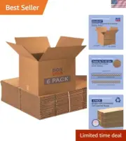 Bulk Heavy-Duty Corrugated Moving Boxes 20x20x15" - 6-Pack for Ultimate Packing