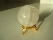 Crystal Clear Quartz 145g 47mm Ball Orb Sphere on Gold Metal Stand BCQ004