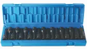 Action 648261801 - Impact Socket Set In-Hex 1/2" Drive 18 Piece Metric/AF