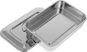 WOFASHPURET Stainless Steel Box for Nail Tools Durable Tray with Lid Compact Design for Thermometers and Beauty Instruments