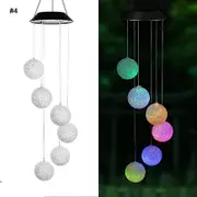 6LED Balls Solar Power Wind Chimes Light Color Changing Decoration Light Outdoor Indoor Hanging Light