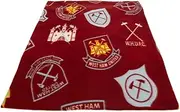 West Ham United FC Fleece Blanket (UK Size: One Size) (Maroon/Blue/Yellow)