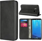 Cavor for Samsung Galaxy S8 Case,Cowhide Pattern Leather Case Magnetic Wallet Cover with Card Slots(5.8") -Black