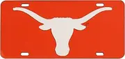 Desert Cactus University of Texas Car Tag Longhorns UT Austin Acrylic License Plate Car Tags Officially Licensed (Orange)