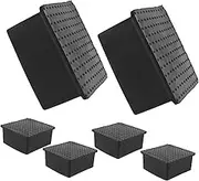 6pcs Chair Leg Covers Furniture Feet Pads Plastic Cap Protectors for Chairs Post Base Anti-Slip Black