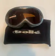 Bolle Equalizer Unisex Ski Goggles, Carbon Gray With Amber Lenses. Black Strap.