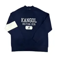 在飛比找PChome24h購物優惠-KANGOL 長袖 大學T 深藍 大LOGO 微高領 中性 