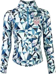 [Icon Sports] Officially Licensed Girl's U.S. Soccer Quarter Zip Jacket, USWNT Pullover Sweatshirt Youth Sizes