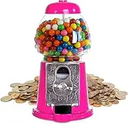 Gumball Machine for Kids 9" - Heavy Duty Metal with Glass - Christmas Antique Style Bubble Gum Machine - Kids Coin Operated Toy Bank for USA Coins - Candy Dispenser - Playo
